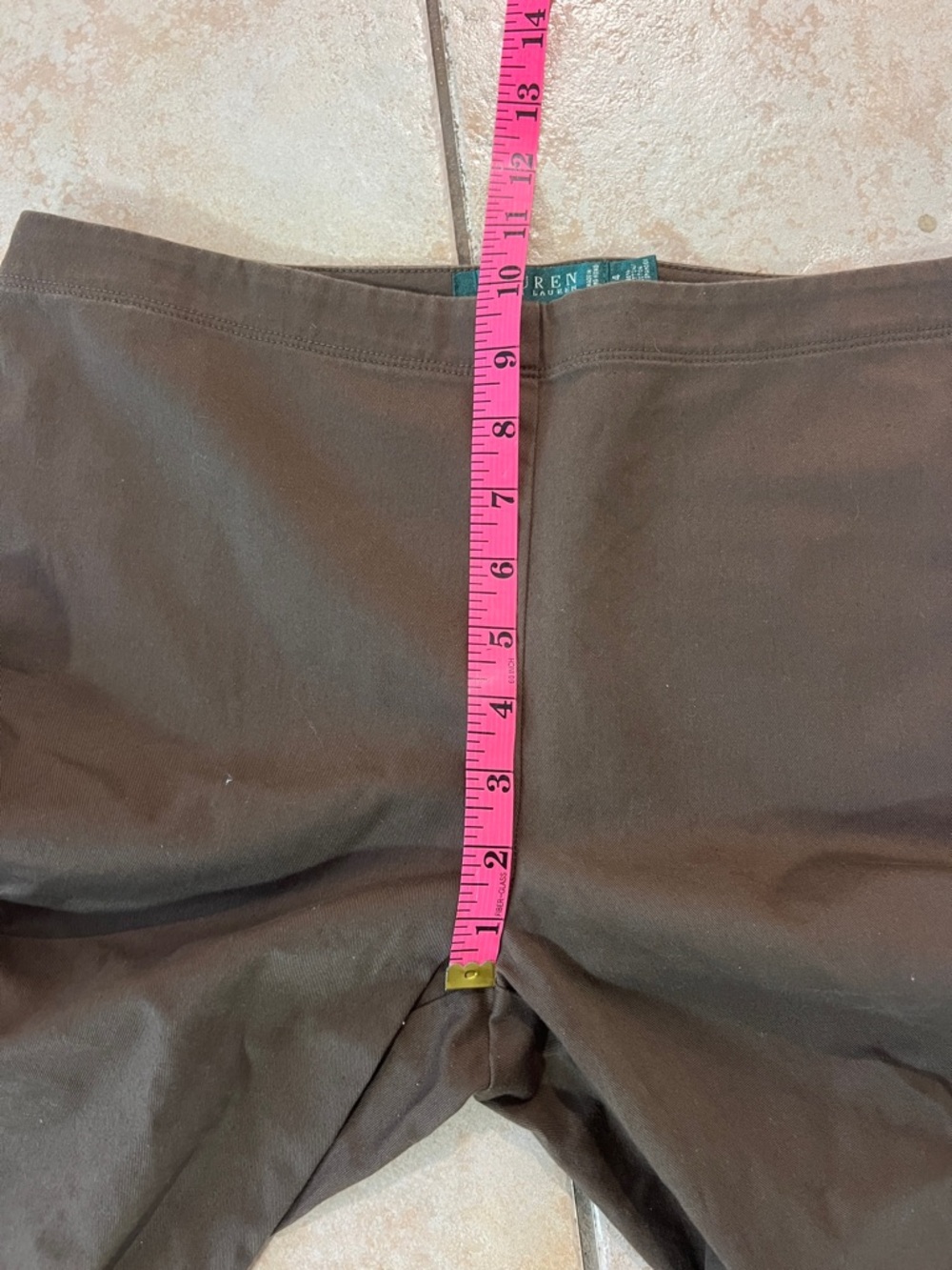 Vintage Lauren Ralph Lauren Dark Brown Button-Accent Capri Pants, Sz 4 - Picture 7 of 8